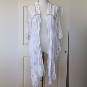 Elevenses by Anthropologie Gauzy Embroidered Cover‎ Up Size One Size
